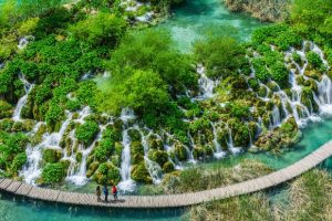 Boardwalk through Plitvice in Croatia