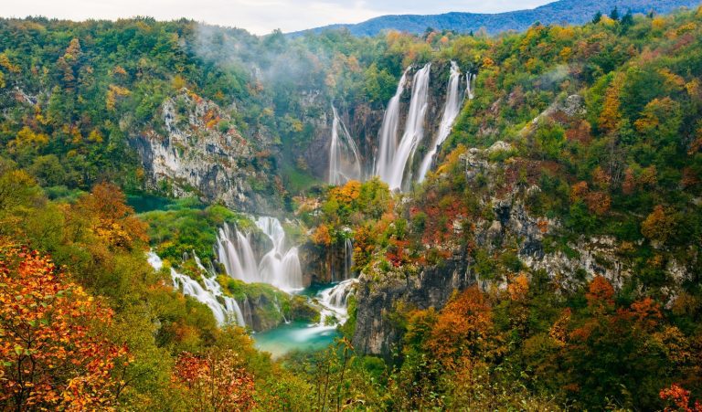 Stora vattenfall i Plitvice nationalpark